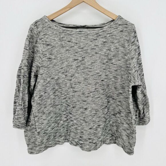 J. Jill Sweaters - Pure J. Jill Womens Gray Marled Cropped Sweater Top size XL 3/4 Sleeve